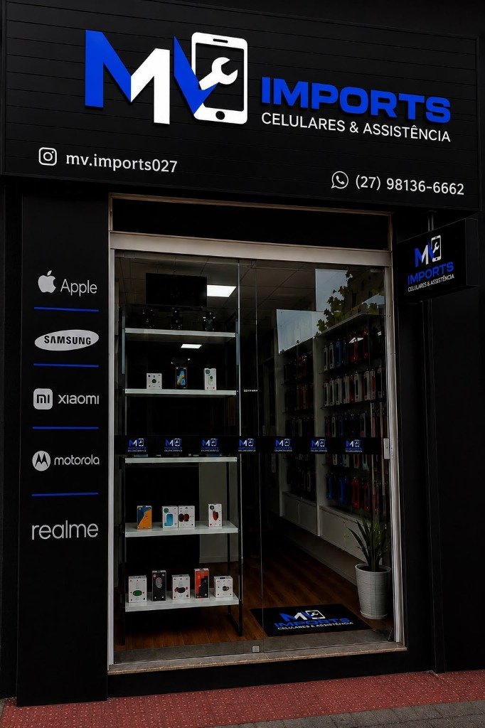 Fachada da loja MV Imports